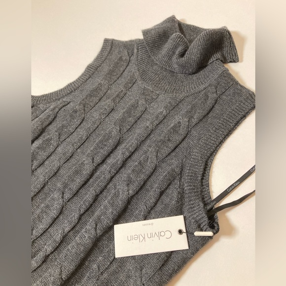 Calvin Klein Merino Wool Knit MIDI Dress Sleeveless Size M NWT - Picture 5 of 11